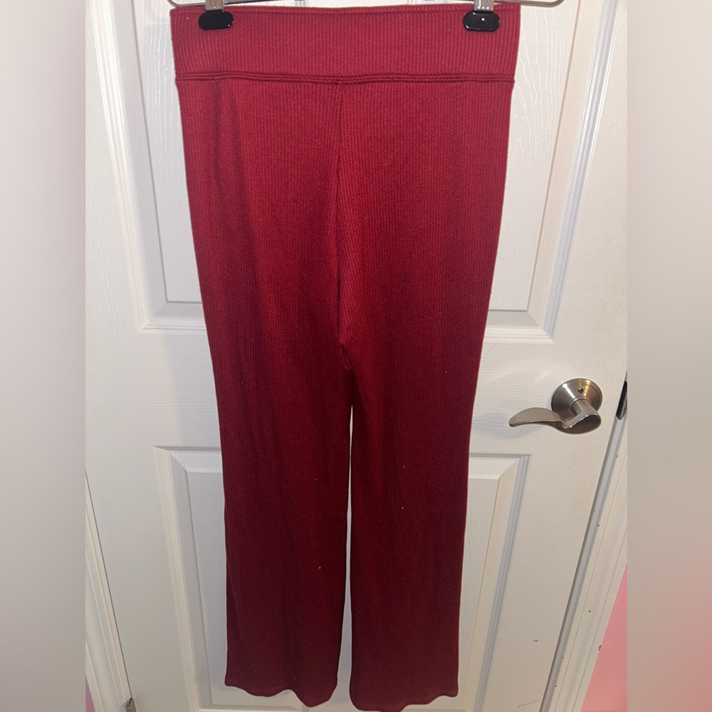 Gilly Hicks Deep Red Ribbed Pants - Picture 2 of 3